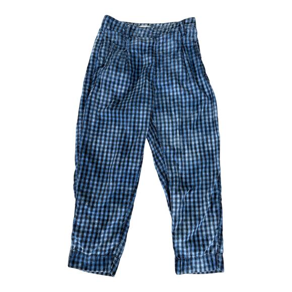 Maeve Anthropologie Pants 2 Granola Check Indie Bleached Cropped Casual Boho - Picture 1 of 8